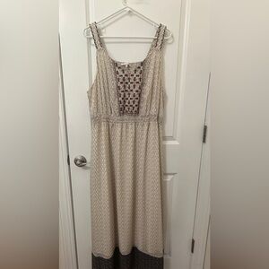 Skies Are Blue Cream and Black Patterned Maxi Dress